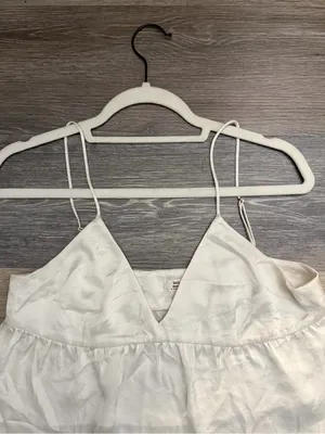 Aritzia Cream Satin Spaghetti Strap Camisole thumbnail 5