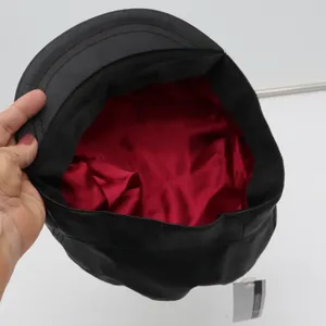 Kmart Accessories Hat Womens OSFM Newsboy Cabbie Black Faux Leather New thumbnail 5