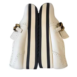 Dolce Vita Jhenee White Leater Spectator Platform Chain Link Loafer Sneaker thumbnail 5