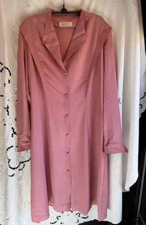 Vintage 60’s 70’s Dusty Rose Button-Front indie fairy mid Dress USA made medium thumbnail 1