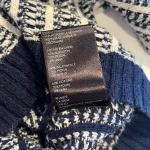 BDG Sweater Womens Small Blue White Long Sleeve Crewneck Crop Top Striped thumbnail 6