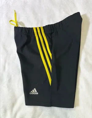 adidas Black Swim Jammers with Yellow Stripe Accents thumbnail 1