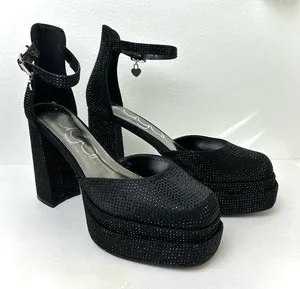 Dolls Kill Sugar Stacked Platform Heels Black Rhinestone NWOT Willfully 2 thumbnail 1
