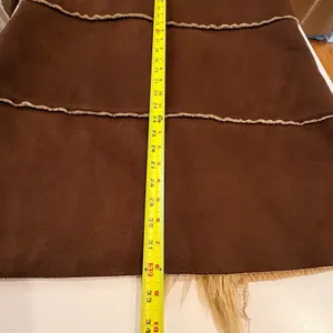 Y2K Faux Suede Penny Lane Coat Size M Faux Fur Trim Phoebe Buffay Boho Hippie thumbnail 5