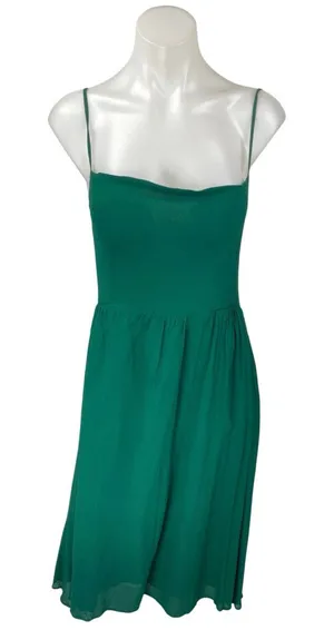 Reformation Rosehip Green Sleeveless Cami Camisole Fit & Flare Tank Dress Size S thumbnail 1