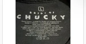 Bride of Chucky And Tiffany Black Graphic T-Shirt Size Large thumbnail 3