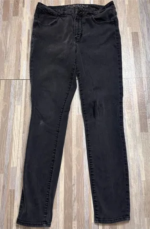 American Eagle Outfitters Hi-Rise Black Skinny Jeans Women’s 12 thumbnail 1