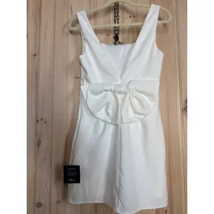 Lulus Blissfully Beaming White Sleeveless Bow Mini Dress Party Bridal Medium thumbnail 4