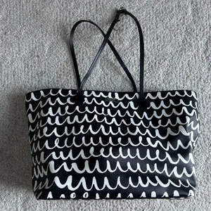 Kate Spade Shore Street Margereta Tote Black and White **Damaged Strap** Zip top thumbnail 1