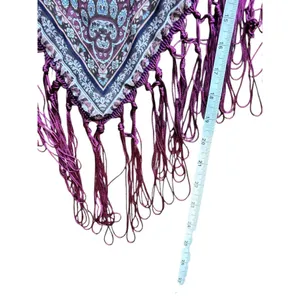Women's Burgundy Tube Top With Fringes thumbnail 4
