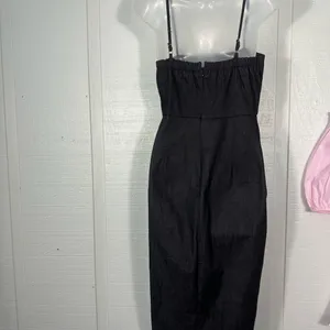 Lulus Black Denim Spaghetti Strap Dress Size EUC thumbnail 6