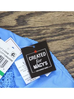 NWT Salt + Cove Crochet Ruffle-Trim Midkini Swim Top SC25089TT Capri Blue L thumbnail 8