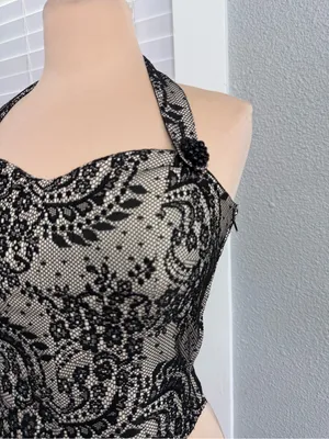 Bebe Halter Bustier Size XS Whimsigoth Coquette thumbnail 2