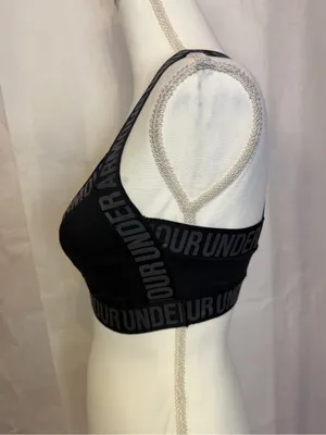 Under Armour Black Logo-Trim Sports Bralette thumbnail 3