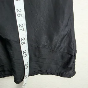 Anthropologie Black Satin Asymmetrical Handkerchief Hem Midi Skirt XL thumbnail 7