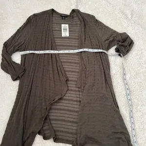 NWT Womens Plus Size Torrid Slub Drape Front Cardigan Dark Brown Size 00 thumbnail 3