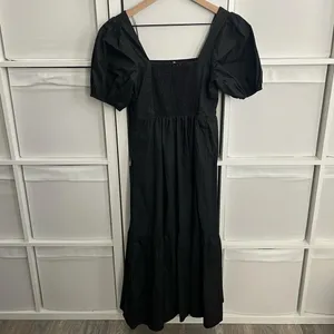 ASTR the Label Black Puff Sleeve Poplin Midi Dress thumbnail 6