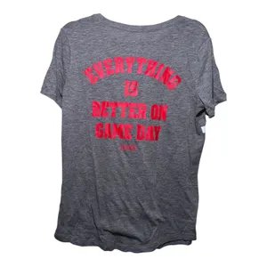 PINK Ohio State University Sparkly Script Ohio Scarlet & Gray Women's Medium Tee thumbnail 2