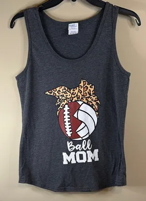 Port and Company Dark Gray Ball Mom Tank Top thumbnail 1