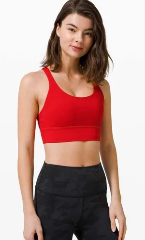 Lululemon Sports Bra Womens 8 Red Strappy Crossback Yoga Athletic Workout thumbnail 1