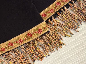Black Beaded Fringe Straight Leg Pants thumbnail 3