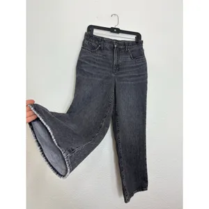 Madewell The Perfect Vintage Wide-Leg Crop Jeans Size 29 Washed Black Robles thumbnail 11