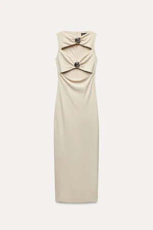 Zara maxi dress conch cutout fitted bodycon party cocktail evening wedding thumbnail 13
