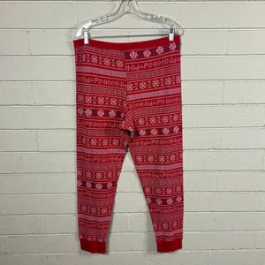 PINK Victoria’s Secret Red Snowflake Pajama Pants size XL thumbnail 2