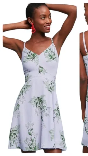 NEW Larke x Anthropologie Garden Party Lilac Purple Swing Mini Dress - Size M thumbnail 1