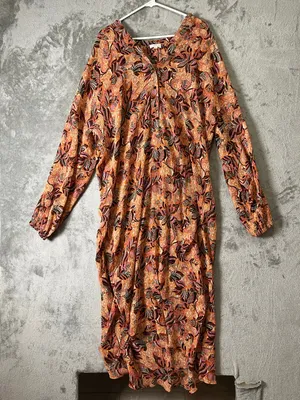 A.L.C. Palma Maxi Coverup Floral Cotton Silk Long Sleeve Resort Beach Dress M/L thumbnail 1