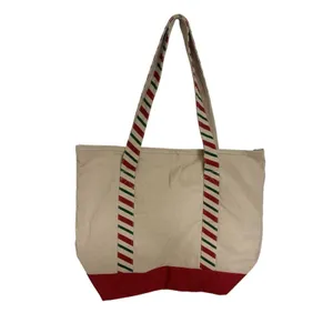 NWT Walt Disney World Christmas Holiday Canvas Tote Bag Red Green thumbnail 2