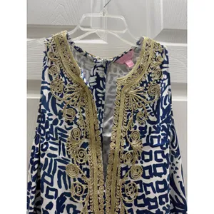 Lilly Pulitzer Carlotta Stretch Shift Dress Indigo Home Slice Gold Soutache‎ 4 thumbnail 5