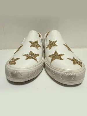 *RARE* VH EST 1954 Vintage Havana White Leather Gold Star Perforated Sneakers thumbnail 5
