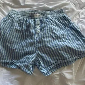 Urban Outfitters Blue and White Striped Cotton Athletic Shorts thumbnail 1