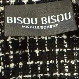 BISOU BISOU Michelle Bohbot Tweed Fringe Black Blazer Jacket Women’s Sz 6 Small thumbnail 8