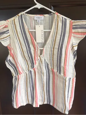 NWT EVEREVE Calla Gauze Flutter Sleeve Top Size XL thumbnail 1
