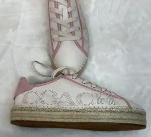 Coach Pink and White Leather Sneakers Never Wore (see photos) thumbnail 1