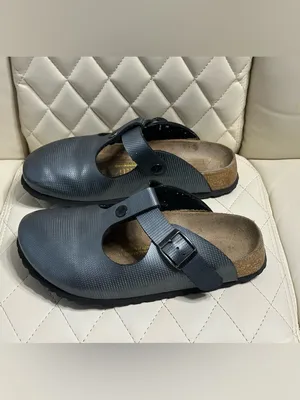 Birkenstock Papillio textured clogs in gunmetal silver size 36 or 5/5.5 women thumbnail 2