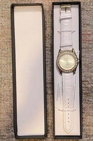 Manhattan NIB Stainless Steel White and Gold Watch thumbnail 1