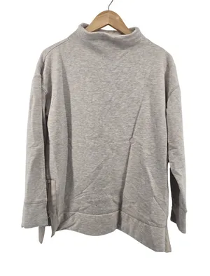Haven Well Within Sweatshirt Womens Medium Oatmeal Funnel‎ Neck Side Zip Fleece thumbnail 1