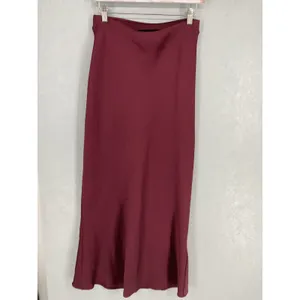 Zara Womens Midi Skirt Burgundy Satin Slip Bias Cut Small thumbnail 3