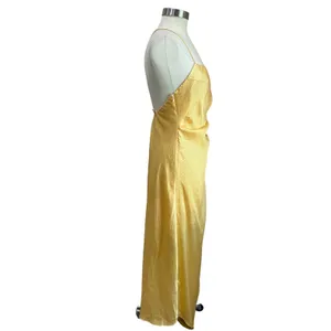 Significant Other Yellow Halter Midi Dress Draped Open Back NWT‎ Size 8 thumbnail 4