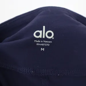 Alo Leggings Womens M Moto Navy Blue Quilted Mesh Activewear Excellent thumbnail 3