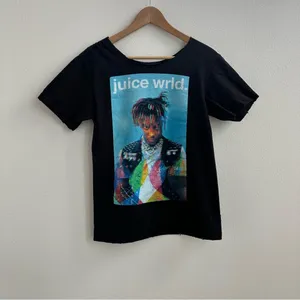 Black Juice WRLD Off The Shoulder Destroyed Tee Size M thumbnail 1