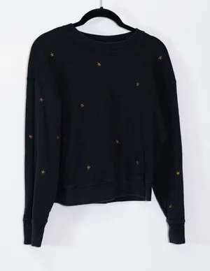 Rails Ramona Embroidered Star Print Cotton Modal Crew Neck Sweatshirt Sweater S thumbnail 1
