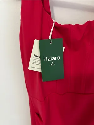 Halara Softlyzero Airy Ruched Bodycon Midi Dress Red thumbnail 8