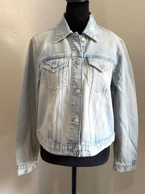 Michael Kors Light Wash Denim Jean Jacket thumbnail 3