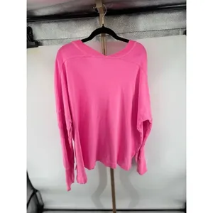 Free People FP Movement Oversized Tunic Medium Pink Long Sleeve V Neck thumbnail 12