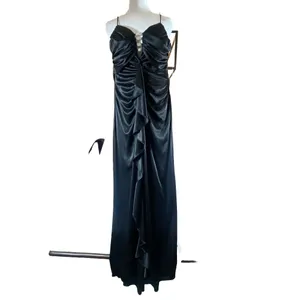 Sexy Ruched Hourglass‎ Black Dress Rhinestones 5/6 Formal Prom Evening Gown thumbnail 3