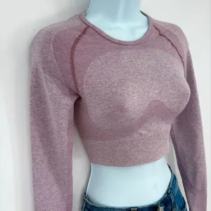Gymshark Vital Sports Bra Top Long Sleeve‎ Dusty Rose Womens SM Gym Yoga Workout thumbnail 4